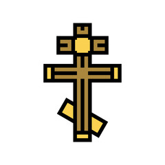 cross byzantine color icon vector. cross byzantine sign. isolated symbol illustration