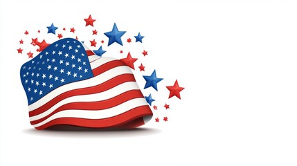 American Flag Stars Stripes Independence Day Patriotic USA 4th of July Celebration Background