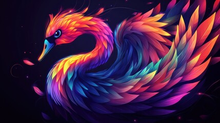 Obraz premium Abstract Colorful Swan