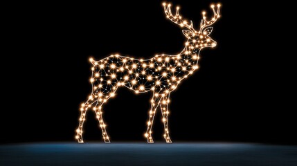 Festive Illuminated Reindeer Christmas Lights Holiday Design