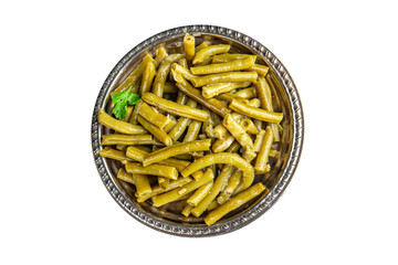 Green beans food ready to eat tasty food dish fresh delicious gourmet food background on the table rustic top view copy space top view keto and paleo diet мegetarian and vegan food