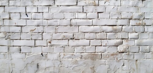 White Painted Brick Wall for Background Texture