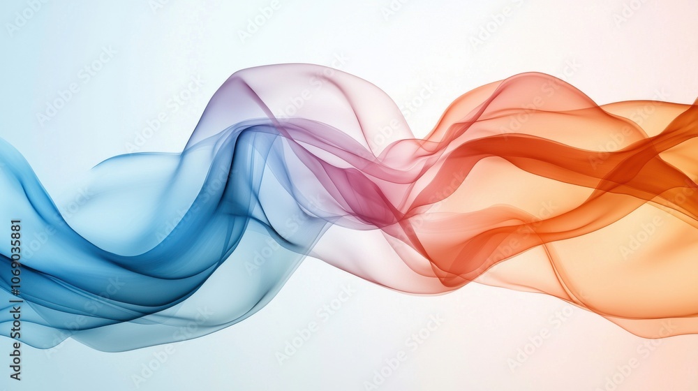 Poster colorful gradient waves in abstract liquid form