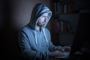 Hacker programming in the night
