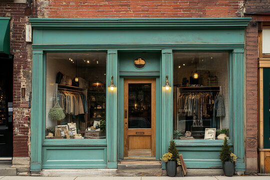 vintage style storefront boutique	