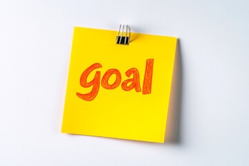 Bright Sticky Note with Goal Written on It