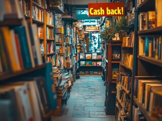 Cozy Bookshop Interior with Charming Atmosphere