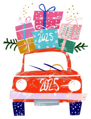Naklejka premium PNG Illustration Christmas presents gifts.