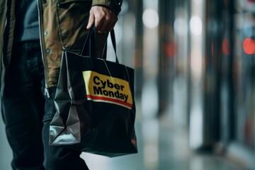 Person Holding Shopping Bag in Modern Setting