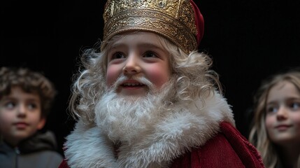 group enthusiastic children captivates audience while performing heartwarming play about St. Nicholas embracing joy holiday season