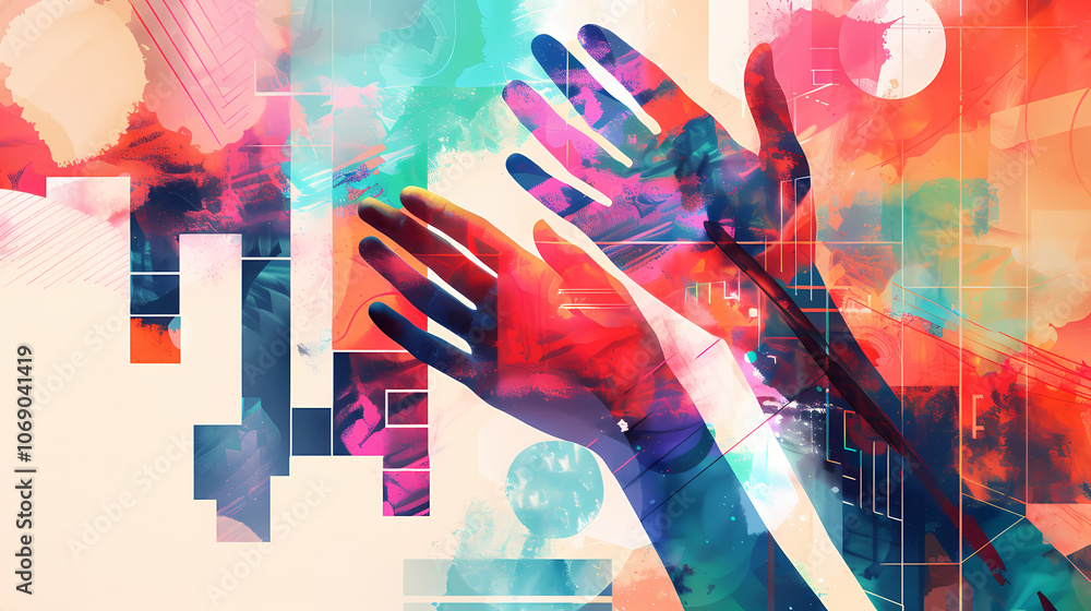 Poster hand print generated ai