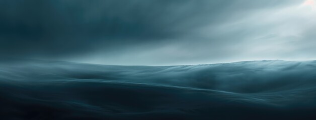 Fototapeta premium Ominous Twilight Storm Over Ocean Waves