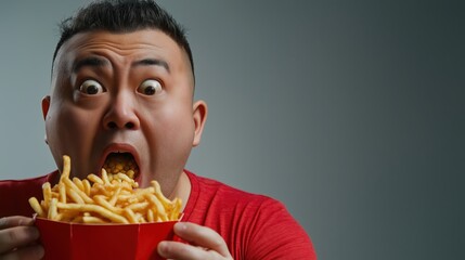 person eating a burger