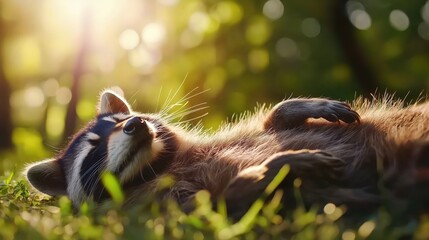 raccoon in the grass