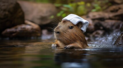 capybara enjoying the hot springs