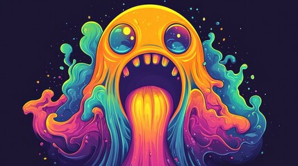 Abstract  Colorful  Screaming  Character