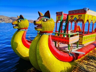Unique boat on Titicaca lake