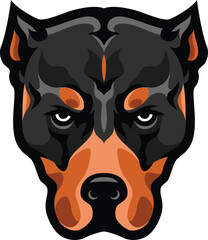 Head of Aggressive Pit Bull Dog