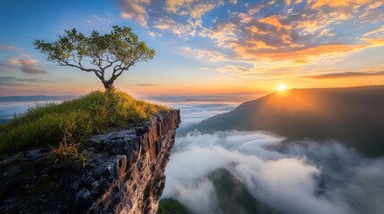 Obraz premium Enchanting Floating Landscape with Water Layers