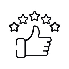 thumb up 5 star customer review rating illustration