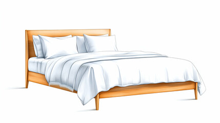 bed, vintage engraved illustration isolated on transparent background