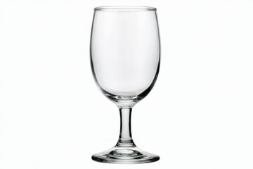 Fototapeta premium A transparent wine glass on a plain background, showcasing its elegant design and clear structure.