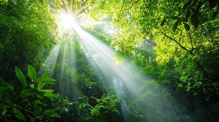 Obraz premium Enchanting Fantasy Landscape with Flowing Waterfalls