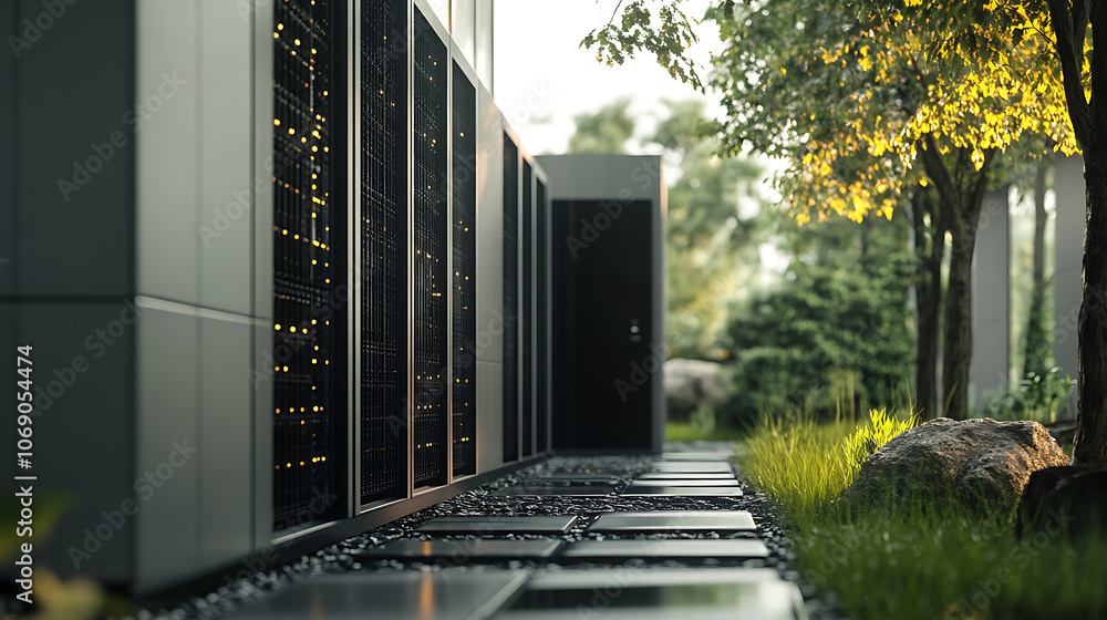 Aufkleber battery energy storage system consisting of several lithium battery modules placed side by side