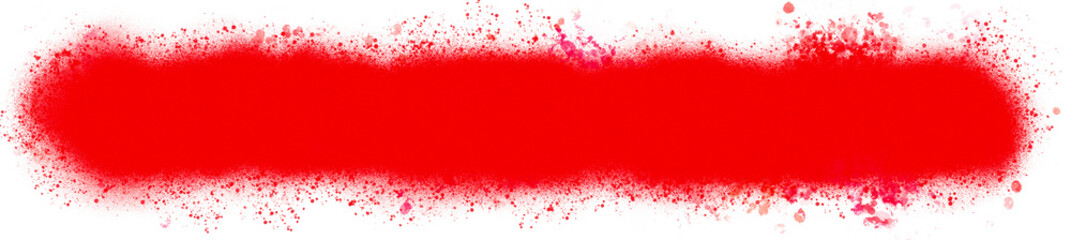 Red spray paint line with splatter isolated on white or transparent background 