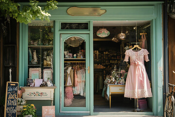 vintage style storefront boutique	