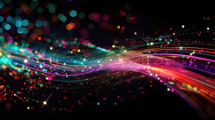 Vibrant Abstract Light Trails in Motion