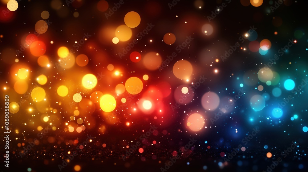 Poster colorful background with many small circles. the circles are of different sizes and colors, creating
