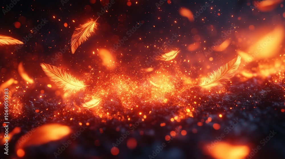 Poster fiery scene with a lot of smoke and sparks, creating a sense of chaos and destruction. the focus is 
