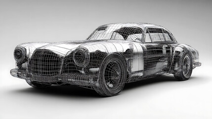 Fototapeta premium Wireframe car