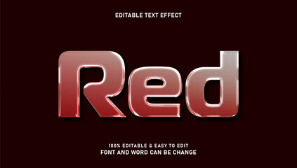 Chrome red text effect with editable 3D style