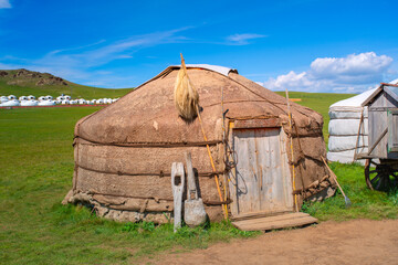 Authentic Mongol Nomad Show, demonstration of a traditional living way of real Mongolian nomads, an attractive for tourists in Mongolia