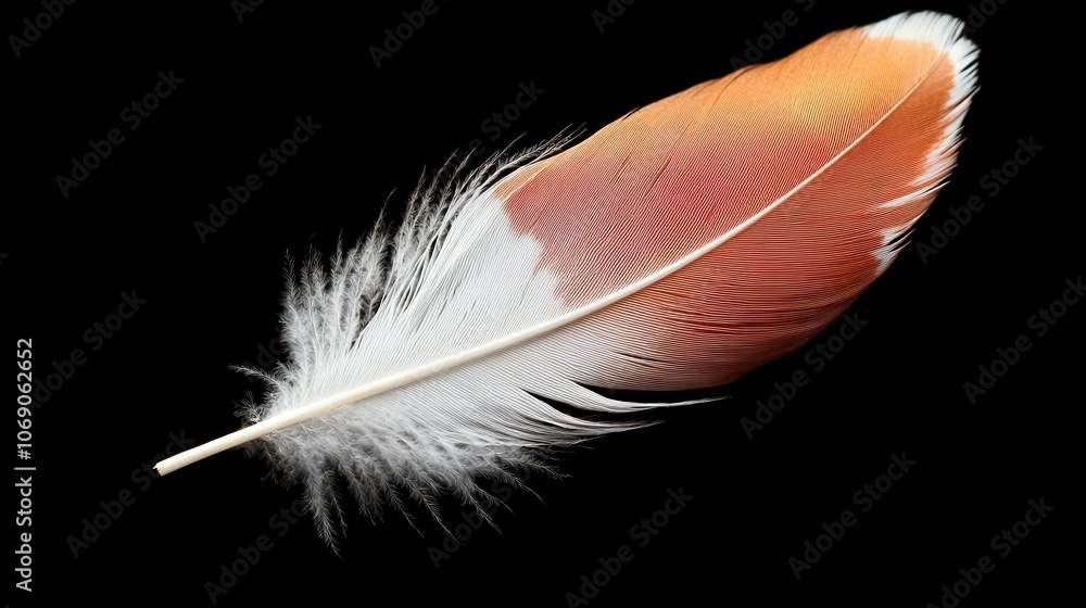 Poster delicate macro shot of a single feather