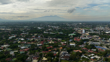 Top view of Bacolod city with residential areas and houses. Negros Occidental, Philippines.