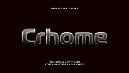 Chrome text effect with 3d style that can be edited