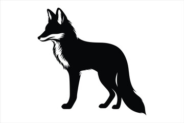 Fox Silhouette Bundle Set on a White Background