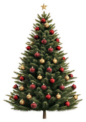 Fototapeta premium PNG Christmas tree decorations gold.