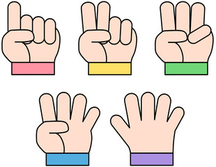 finger number one two three four five 12345 손가락 숫자 일러스트