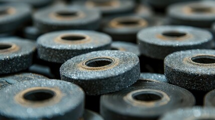 Industrial Grinding Stones in Close-Up