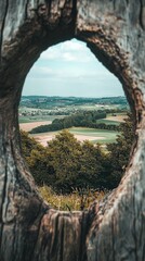 Serene View Through Wooden Fence Hole