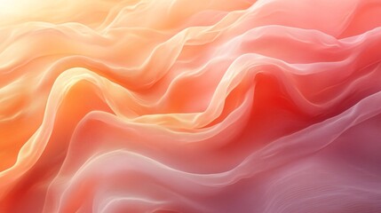 Obraz premium A soft, flowing abstract design featuring gentle waves of pink and peach hues, creating a serene and dreamy atmosphere.