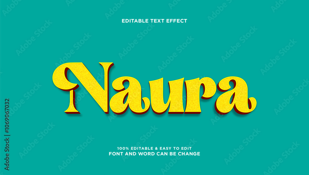 Poster editable 3d vector golden style text effect