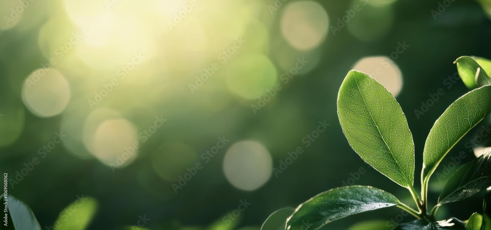 Poster Sunlight filtering through leaves creating stunning bokeh effect