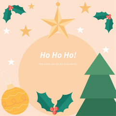 Joyful Celebration Graphic With Colorful Chrismast Element. Ideal for festive and celebratory themes, conveying positivity and happiness