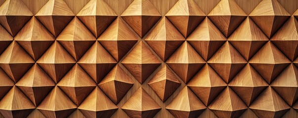 Warm-toned acoustic wall featuring precise amber wooden .