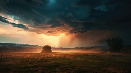 The abstract storm is a captivating sight. Lightning and rain add to the dramatic atmosphere.